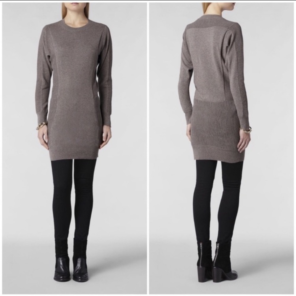 ALLSAINT TIDE DRESS IN FAWN SIZE 4